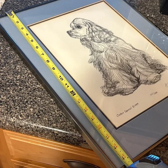 Framed Cocker Spaniel Sketch Art Print - Picture 5 of 6